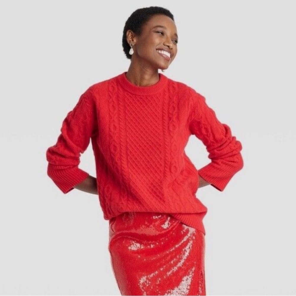 NWT / A New Day / Cozy Red Cable Knit Tunic Sweater